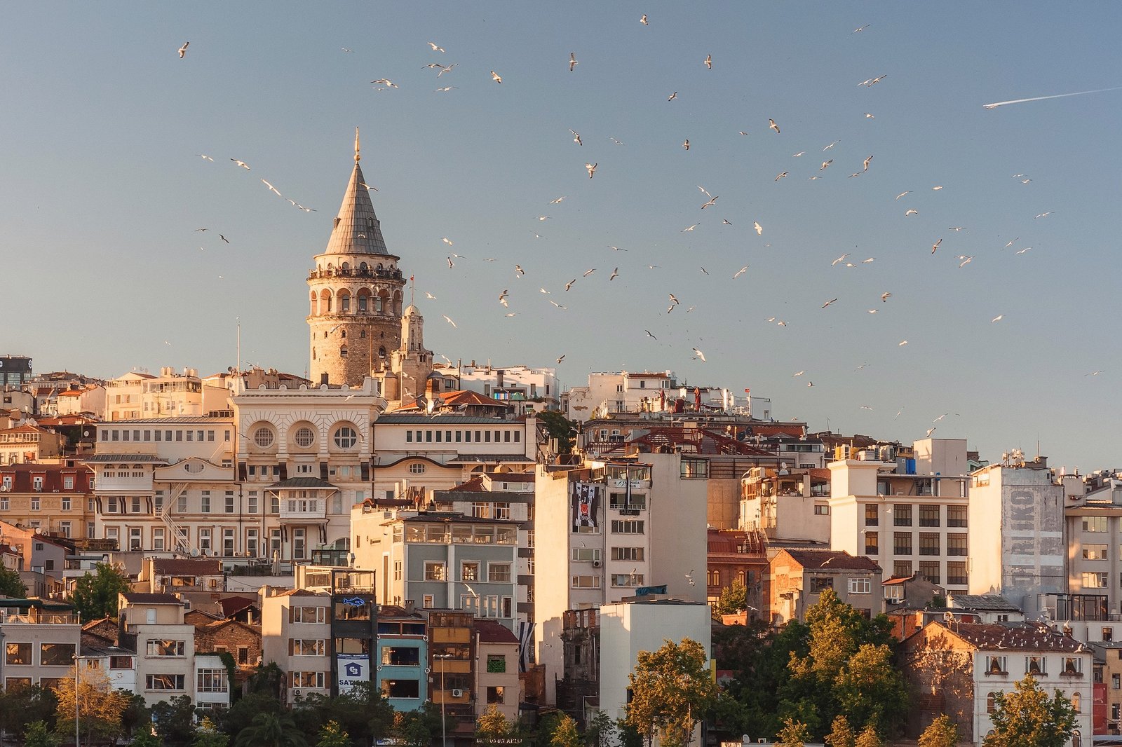 View from Istanbul city with Galata tower